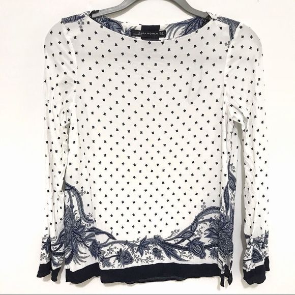 Zara Tops - Zara Woman Semi-Sheer Floral Print Blouse - S